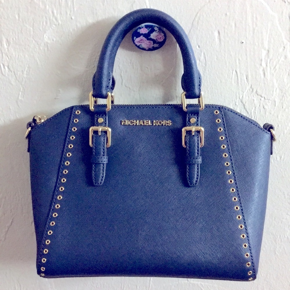 MICHAEL KORS Navy Top-Handle / Crossbody Bag